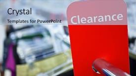  Presentation with clothes shop - Audience pleasing slide set consisting of red sale clearance sign backdrop and a light blue colored foreground