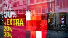  Presentation with january - Presentation design having red-sale-sign background and a coral colored foreground