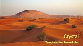  Presentation with abu dhabi united arab emirates - Beautiful PPT theme featuring red sand arabian desert near backdrop and a tawny brown colored foreground