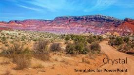  Presentation with road light - PPT theme enhanced with red-sandstone-dirt-road background and a gold colored foreground