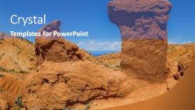  Presentation with central asia - Cool new presentation design with red-sandstone-rock-formations-seven backdrop and a teal colored foreground