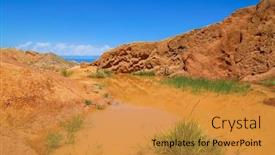  Presentation with central asia - Colorful presentation theme enhanced with red-sandstone-rock-formations-seven backdrop and a gold colored foreground