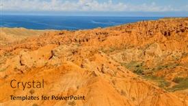  Presentation with central asia - PPT theme enhanced with red-sandstone-rock-formations-seven background and a gold colored foreground