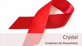  Presentation with hiv aids - Beautiful PPT theme featuring red satin aids awareness ribbon backdrop and a lemonade colored foreground