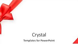  Presentation with red bow - Beautiful PPT layouts featuring red satin bow isolated backdrop and a white colored foreground