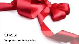  Presentation with gift ribbon - Cool new presentation with red satin gift bow ribbon backdrop and a white colored foreground