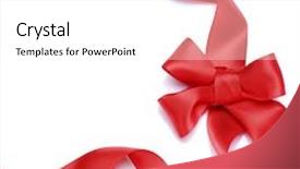 Presentation with satin - Amazing slide deck having red satin gift bow ribbon isolated on white backdrop and a white colored foreground