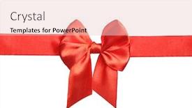  Presentation with red bow - PPT layouts featuring red satin ribbon and bow isolated background and a lemonade colored foreground