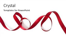  Presentation with curling - Presentation theme consisting of red satin ribbon curling background and a  colored foreground