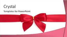 Presentation with satin - PPT theme with red satin ribbon with bow background and a  colored foreground