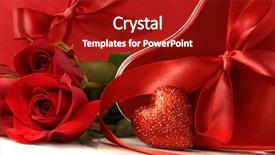  Presentation with white chocolate - Amazing slides having red satin ribbons and rose backdrop and a crimson colored foreground