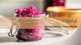  Presentation with cabbage - Amazing presentation design having red-sauerkraut-sour-pickled-cabbage backdrop and a coral colored foreground