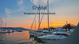  Presentation with sunset sailing - Beautiful slides featuring red sea - sailing boats in marina backdrop and a light blue colored foreground