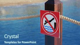  Presentation with weather warning - Cool new presentation theme with red sea information - no diving warning sign backdrop and a  colored foreground