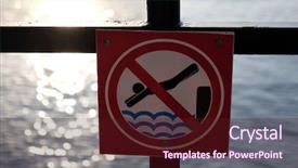  Presentation with patriarchy sexism on warning road - Amazing PPT theme having red sea information - no diving warning sign backdrop and a  colored foreground