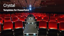  Presentation with cinema history - Slides with red seats at the cinema background and a wine colored foreground