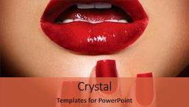  Presentation with lips mouth - Presentation theme with red sexy lips and nails background and a red colored foreground