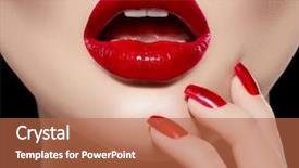  Presentation with lips mouth - Slide deck consisting of red sexy lips and nails background and a red colored foreground