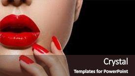  Presentation with lips mouth - Amazing slide set having red sexy lips and nails backdrop and a wine colored foreground