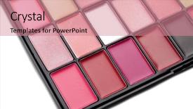  Presentation with lipstick - Audience pleasing slide deck consisting of red shade - lipstick and lipgloss makeup palette backdrop and a  colored foreground