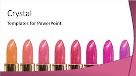  Presentation with floral border over white - Amazing presentation theme having red shade - row of colorful lipsticks backdrop and a white colored foreground