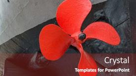  Presentation with ship - Amazing presentation having red-ship-screw-technology-background backdrop and a tawny brown colored foreground