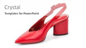  Presentation with shoe - Amazing slide deck having red-shoe-isolated-on-white backdrop and a white colored foreground