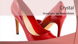  Presentation with red and white abstract - PPT theme featuring red shoes isolated on white background and a lemonade colored foreground