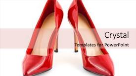  Presentation with shoes - Cool new presentation theme with red shoes isolated on white backdrop and a coral colored foreground