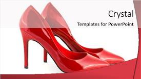 Presentation with white red employees - Theme consisting of red shoes isolated on white background and a white colored foreground