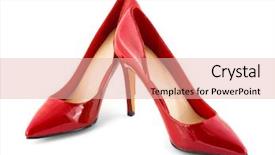 Presentation with shoes - Presentation design enhanced with red shoes isolated on white background and a lemonade colored foreground