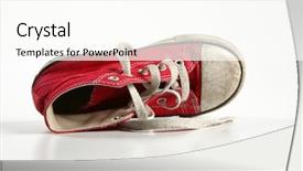  Presentation with military shoes - PPT theme having red shoes background and a  colored foreground