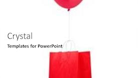  Presentation with balloon - PPT theme enhanced with red-shopping-bag-flying background and a white colored foreground