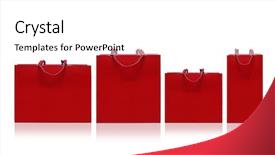  Presentation with bag - Colorful presentation design enhanced with red shopping bag backdrop and a white colored foreground