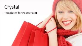  Presentation with christmas holidays - Presentation theme having red shopping bags over white background and a  colored foreground