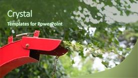  Presentation with shredder - PPT theme enhanced with red shredder working in nature background and a  colored foreground