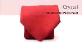  Presentation with envelope - Presentation theme having red silk business tie rolled up like an envelope over white background background and a red colored foreground
