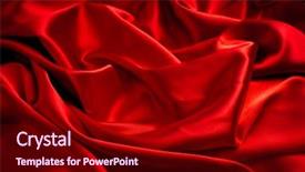  Presentation with silk - PPT theme having red silk closeup background and a crimson colored foreground