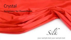  Presentation with satin - Theme enhanced with red silk fabric background background and a red colored foreground