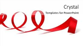  Presentation with silk - Cool new PPT theme with red silk ribbon backdrop and a white colored foreground