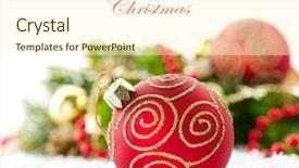  Presentation with silver christmas - Presentation theme with red silver - christmas background and a cream colored foreground