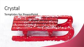  Presentation with white snow - Amazing presentation having red sled with snow isolated on white background backdrop and a white colored foreground