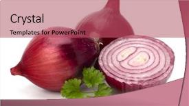  Presentation with red onion - PPT theme enhanced with red sliced onion half background and a red colored foreground