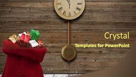  Presentation with christmas red - Amazing presentation design having red-small-bag-with-christmas backdrop and a tawny brown colored foreground