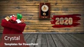  Presentation with vintage christmas - Slide set featuring red-small-bag-with-christmas background and a gray colored foreground