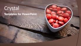  Presentation with box - Cool new PPT layouts with red-small-candies-in-heart backdrop and a violet colored foreground