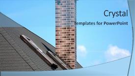  Presentation with roof - Theme with chimney on the roof background and a light blue colored foreground