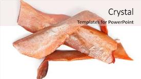  Presentation with fish scales - Slide deck having pieces of salmon dried fish background and a lemonade colored foreground