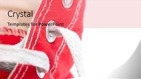  Presentation with red white grey - Colorful PPT theme enhanced with red sneakers backdrop and a coral colored foreground