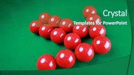  Presentation with shape - Slides enhanced with red snooker balls with arrow shape on green background background and a ocean colored foreground